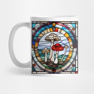 Mushroom Specimens Stained Glass Mug